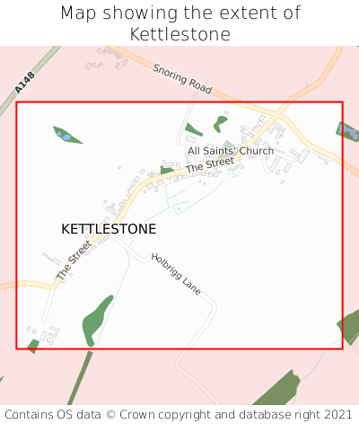 Map showing extent of Kettlestone as bounding box