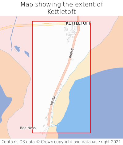 Map showing extent of Kettletoft as bounding box