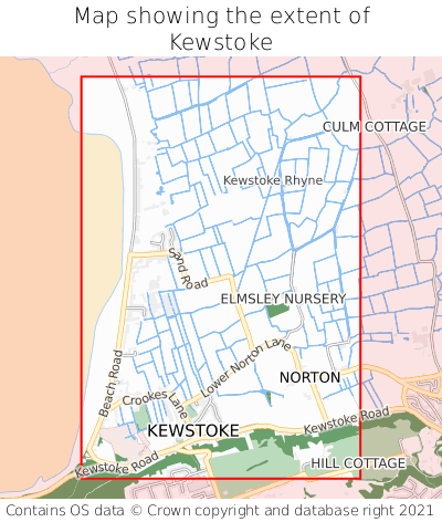 Map showing extent of Kewstoke as bounding box