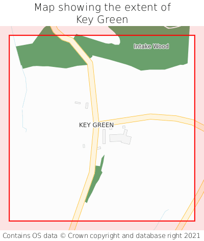 Map showing extent of Key Green as bounding box