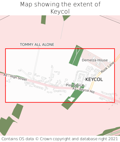 Map showing extent of Keycol as bounding box