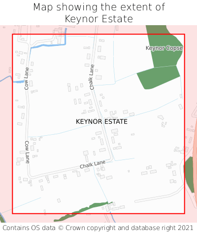 Map showing extent of Keynor Estate as bounding box