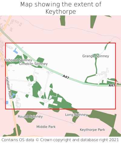 Map showing extent of Keythorpe as bounding box