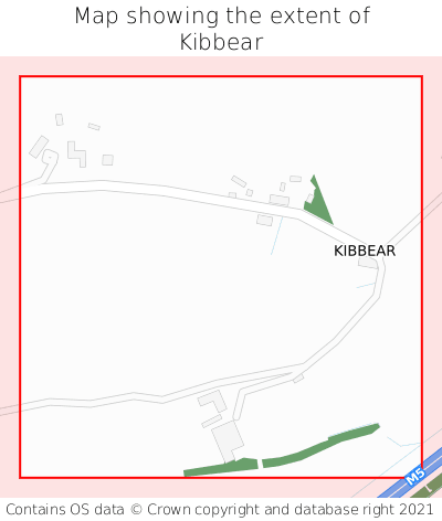 Map showing extent of Kibbear as bounding box