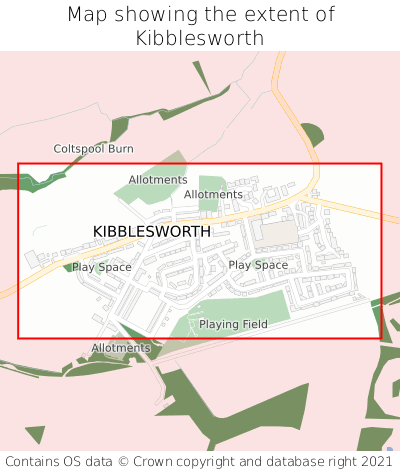 Map showing extent of Kibblesworth as bounding box