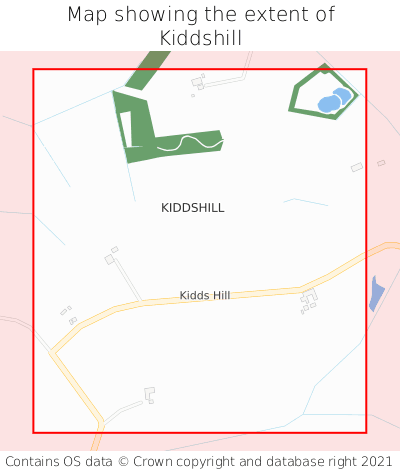 Map showing extent of Kiddshill as bounding box