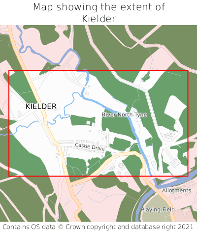 Map showing extent of Kielder as bounding box