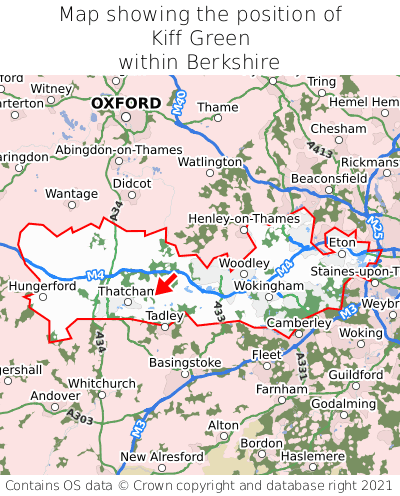 Map showing location of Kiff Green within Berkshire