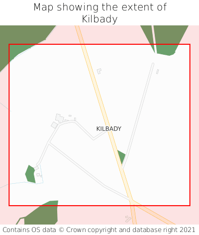 Map showing extent of Kilbady as bounding box