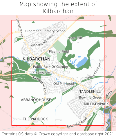 Map showing extent of Kilbarchan as bounding box