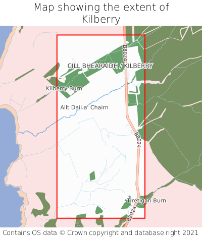 Map showing extent of Kilberry as bounding box