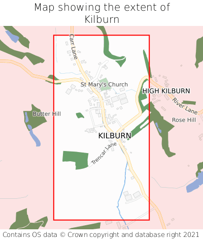 Map showing extent of Kilburn as bounding box