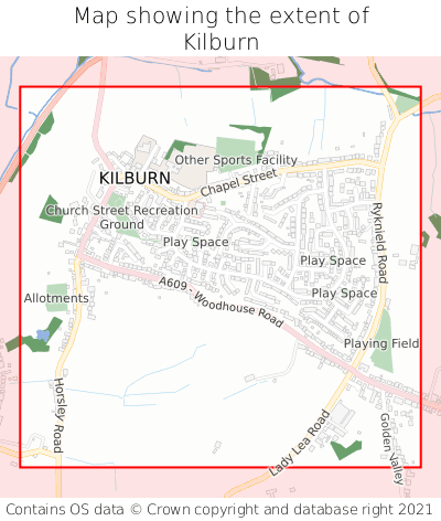 Map showing extent of Kilburn as bounding box