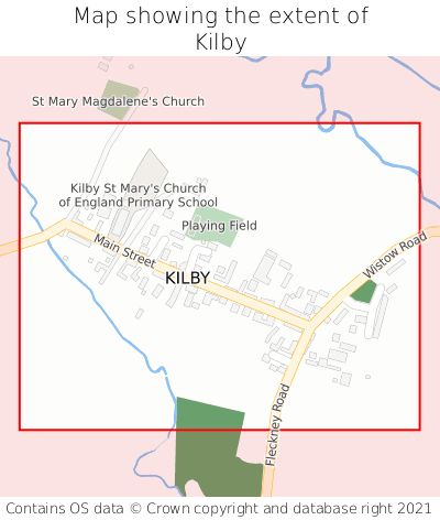 Map showing extent of Kilby as bounding box