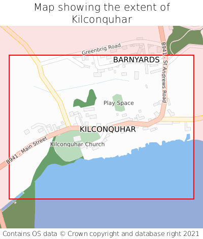 Map showing extent of Kilconquhar as bounding box