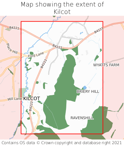 Map showing extent of Kilcot as bounding box