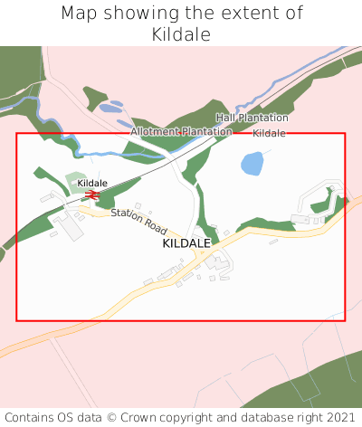 Map showing extent of Kildale as bounding box