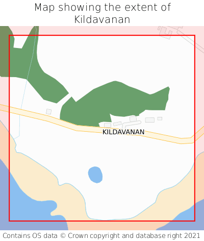 Map showing extent of Kildavanan as bounding box