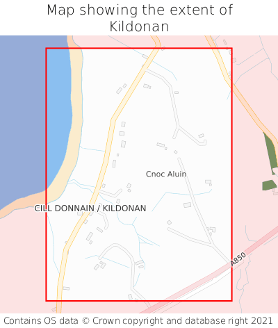 Map showing extent of Kildonan as bounding box