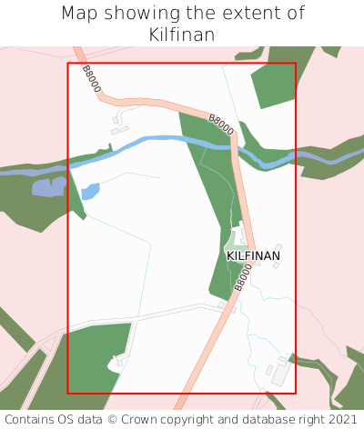 Map showing extent of Kilfinan as bounding box