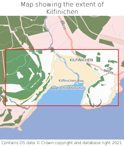 Map showing extent of Kilfinichen as bounding box