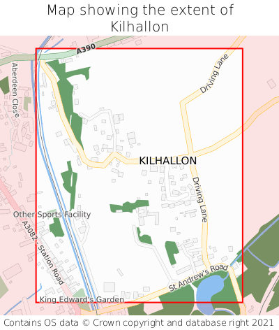 Map showing extent of Kilhallon as bounding box