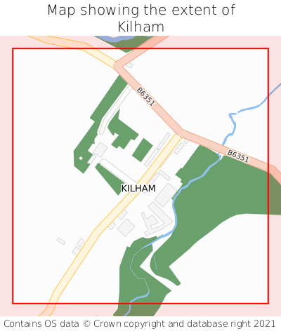 Map showing extent of Kilham as bounding box