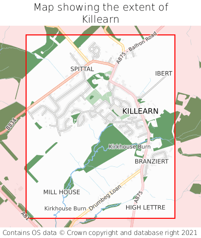 Map showing extent of Killearn as bounding box
