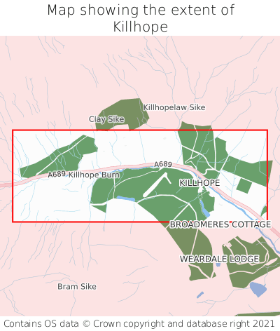 Map showing extent of Killhope as bounding box