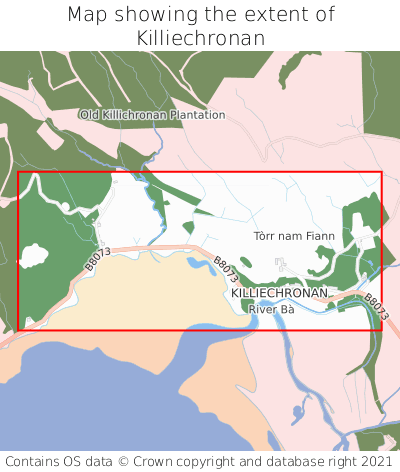 Map showing extent of Killiechronan as bounding box