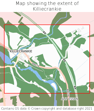 Map showing extent of Killiecrankie as bounding box