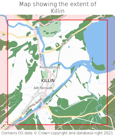 Map showing extent of Killin as bounding box