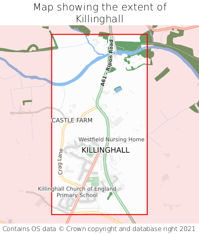 Map showing extent of Killinghall as bounding box