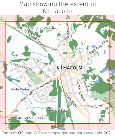 Map showing extent of Kilmacolm as bounding box