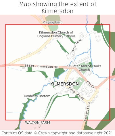 Map showing extent of Kilmersdon as bounding box