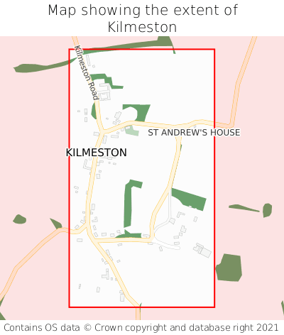 Map showing extent of Kilmeston as bounding box
