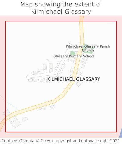 Map showing extent of Kilmichael Glassary as bounding box