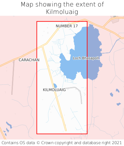 Map showing extent of Kilmoluaig as bounding box