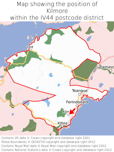 Map showing location of Kilmore within IV44