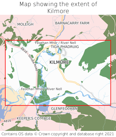 Map showing extent of Kilmore as bounding box