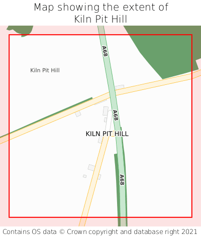 Map showing extent of Kiln Pit Hill as bounding box