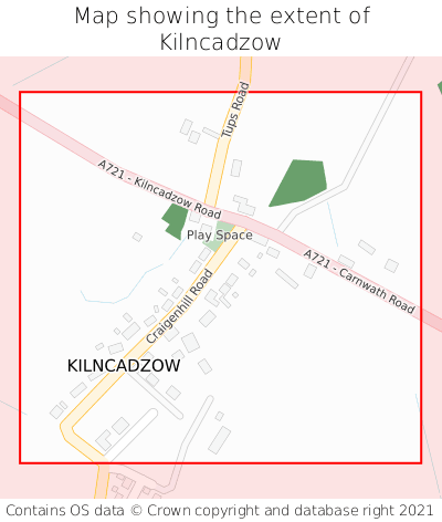 Map showing extent of Kilncadzow as bounding box