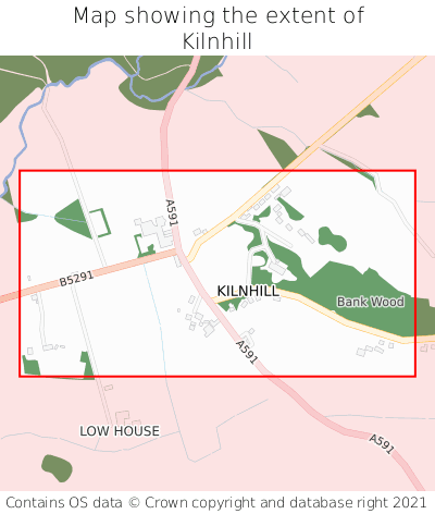 Map showing extent of Kilnhill as bounding box