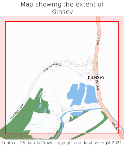 Map showing extent of Kilnsey as bounding box