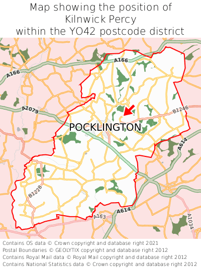 Map showing location of Kilnwick Percy within YO42
