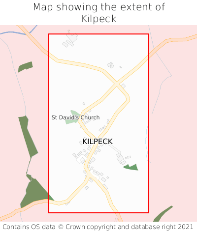 Map showing extent of Kilpeck as bounding box