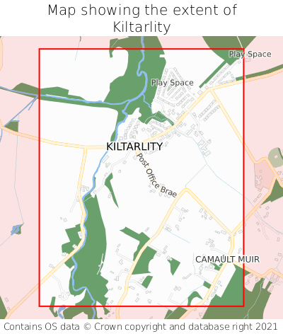 Map showing extent of Kiltarlity as bounding box