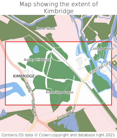 Map showing extent of Kimbridge as bounding box