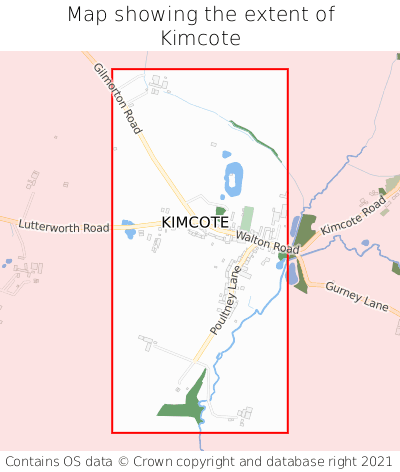 Map showing extent of Kimcote as bounding box