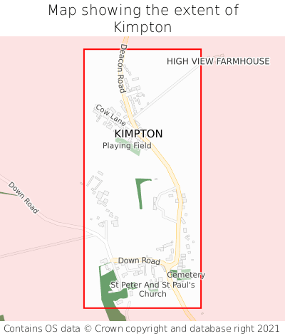 Map showing extent of Kimpton as bounding box